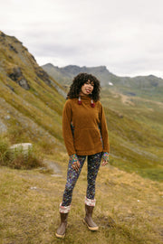 Climb on Fleece Hoodie in Nutmeg brown