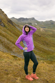 Climb On Fleece Hoodie in Alpenglow purple