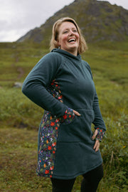 Fleece Treasure Dress in Enchantment green